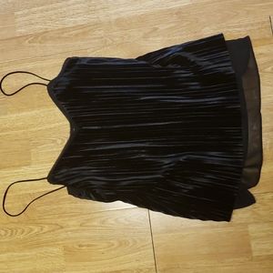 Massimo Dutti black pleated velvet cami size small